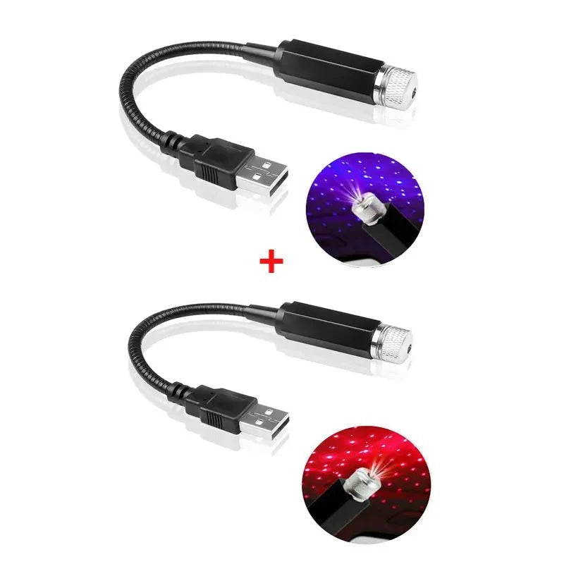 Mini LED Car Roof Star Night Light Projector Atmosphere Galaxy Lamp USB Decorative Adjustable for Auto Roof Room Ceiling Decor - VibraStore