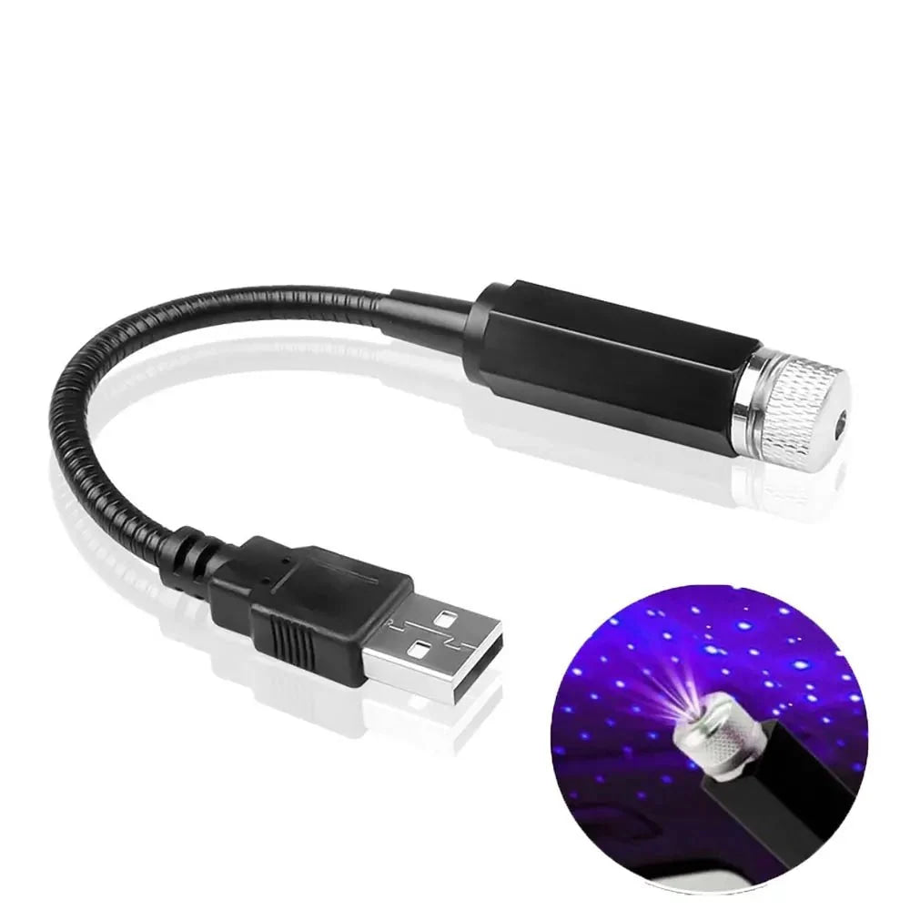 Mini LED Car Roof Star Night Light Projector Atmosphere Galaxy Lamp USB Decorative Adjustable for Auto Roof Room Ceiling Decor - VibraStore