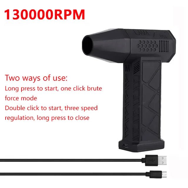 Mini Turbo Jet Fan 130000RPM Wind Speed 52m/s Brushless Motor Handheld Duct Fan High - Performance Cyclone Turbo Electric Blower - VibraStore