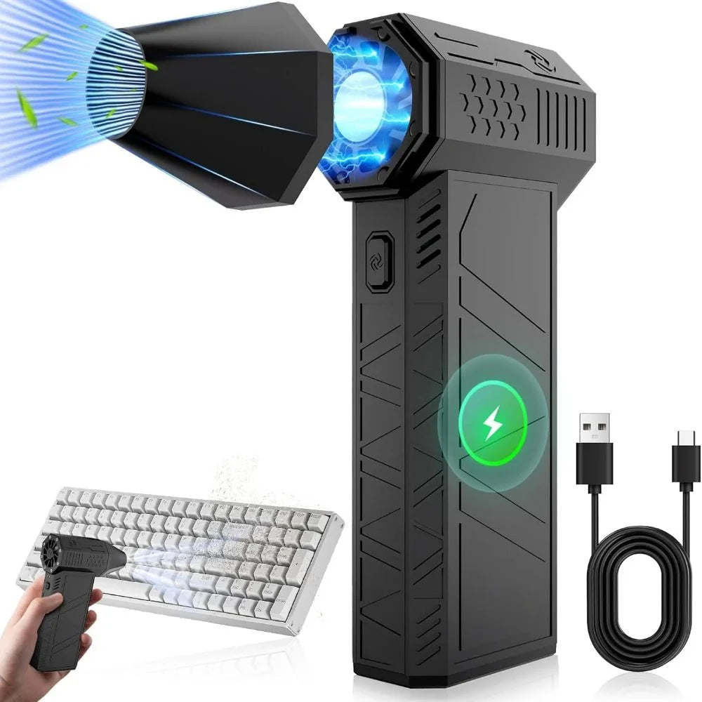 Mini Turbo Jet Fan 130000RPM Wind Speed 52m/s Brushless Motor Handheld Duct Fan High - Performance Cyclone Turbo Electric Blower - VibraStore
