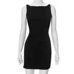 Mini vestido cruzado sin mangas para mujer Y2K básico casual moda verano sexy elegante club fiesta noche traje 2025 - VibraStore