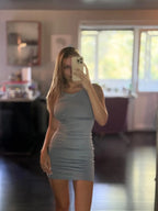 Mini vestido cruzado sin mangas para mujer Y2K básico casual moda verano sexy elegante club fiesta noche traje 2025 - VibraStore