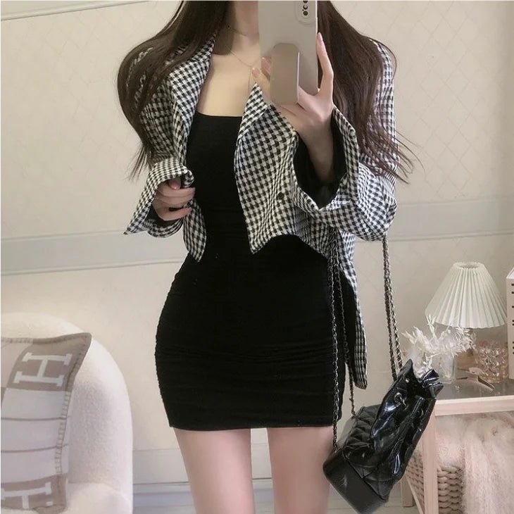 Minivestidos cortos elegantes lisos sin mangas tipo A, novedad de verano, vestidos sexis ajustados adelgazantes que cubren el brazo - VibraStore