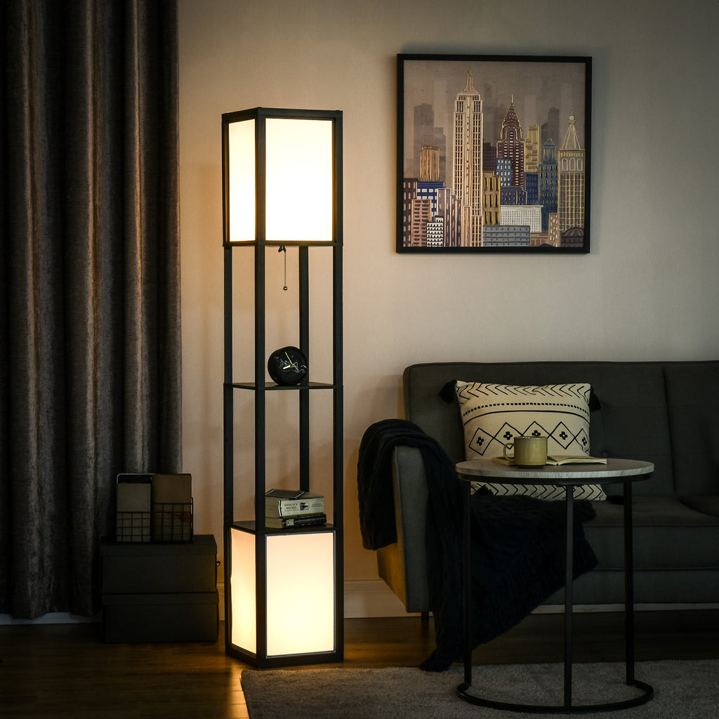 Modern Shelf Floor Lamp with Dual Ambient Light - VibraStore