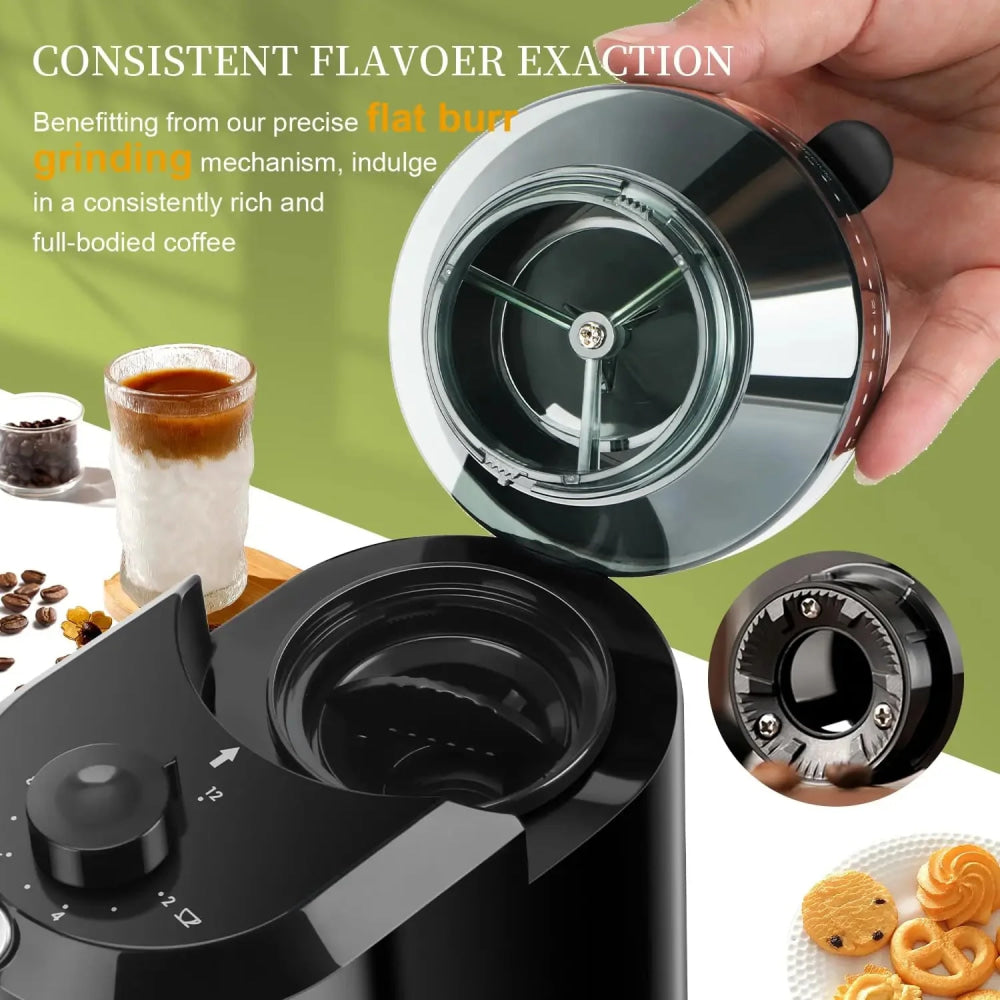 Molinillo de café eléctrico Wancle, molinillo de rebaba ajustable, molinillo de café cónico con 28 ajustes de molienda precisos, 220V/120V - VibraStore