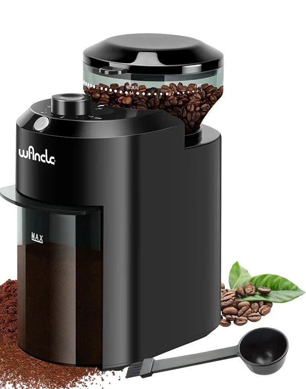 Molinillo de café eléctrico Wancle, molinillo de rebaba ajustable, molinillo de café cónico con 28 ajustes de molienda precisos, 220V/120V - VibraStore