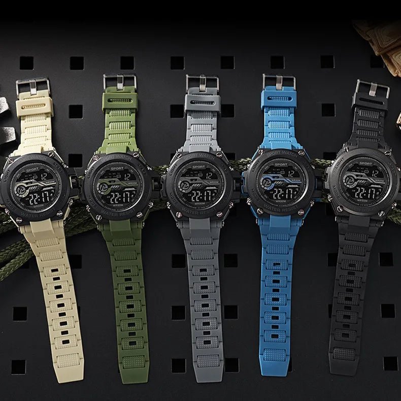 Multifunction Men's Sports Watch Waterproof Luminous Alarm Clock Men LED Digital Watch Large dial Electronic Wristwatch - VibraStore