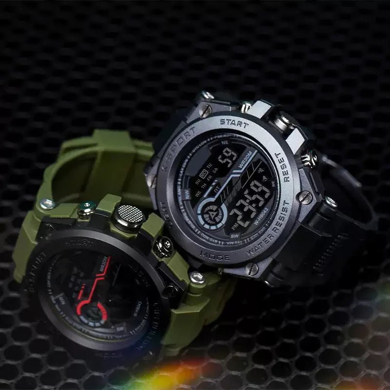 Multifunction Men's Sports Watch Waterproof Luminous Alarm Clock Men LED Digital Watch Large dial Electronic Wristwatch - VibraStore