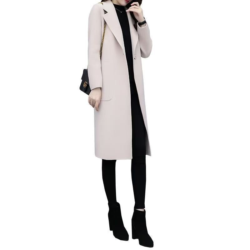 New Autumnwinter Wool Coat, Mid - length, Loose - fit, Korean Style - VibraStore
