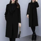 New Autumnwinter Wool Coat, Mid - length, Loose - fit, Korean Style - VibraStore