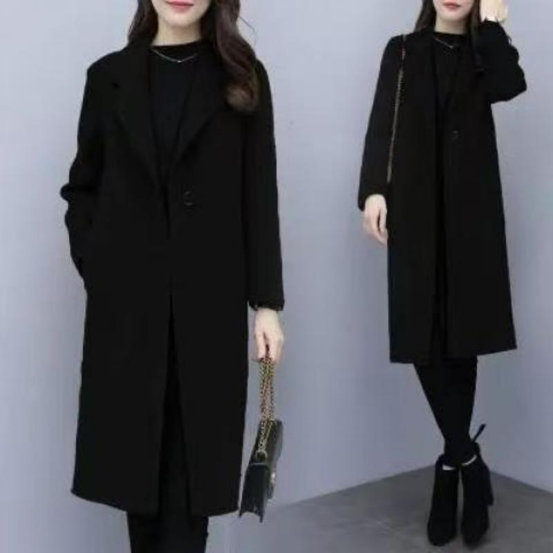 New Autumnwinter Wool Coat, Mid - length, Loose - fit, Korean Style - VibraStore