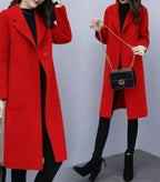 New Autumnwinter Wool Coat, Mid - length, Loose - fit, Korean Style - VibraStore