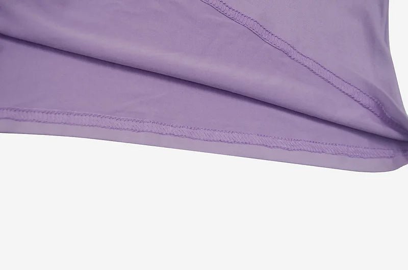 New Dresses 2025 Woman Fashion Summer High - neck Purple Long - sleeved Pleated Tie - up Dress Skirt Women's Clothing - VibraStore