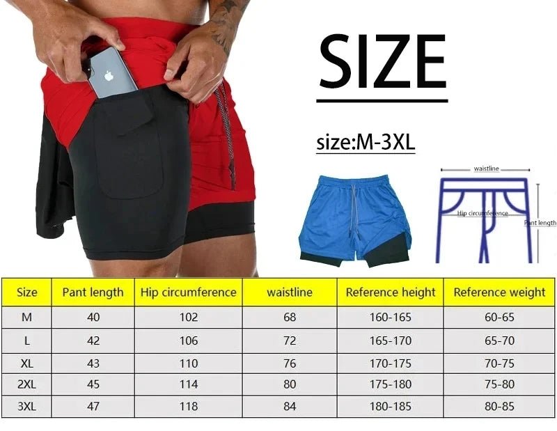New men's sports shorts, summer shorts, breathable tennis shorts, quick - drying badminton shorts - VibraStore