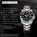 New PAGANI DESIGN PD - 1662 V5 Men Mechanical Watch Luxury Ceramic Bezel Automatic Watch 10bar Waterproof Sapphire Glass GMT Watch - VibraStore