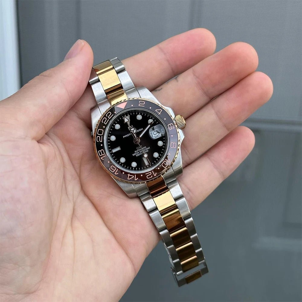 New PAGANI DESIGN PD - 1662 V5 Men Mechanical Watch Luxury Ceramic Bezel Automatic Watch 10bar Waterproof Sapphire Glass GMT Watch - VibraStore