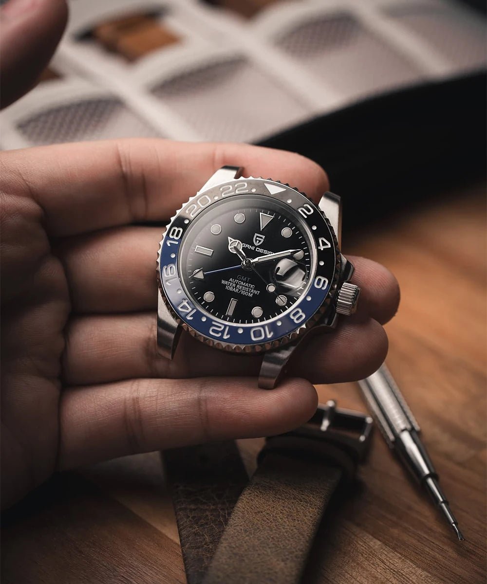 New PAGANI DESIGN PD - 1662 V5 Men Mechanical Watch Luxury Ceramic Bezel Automatic Watch 10bar Waterproof Sapphire Glass GMT Watch - VibraStore