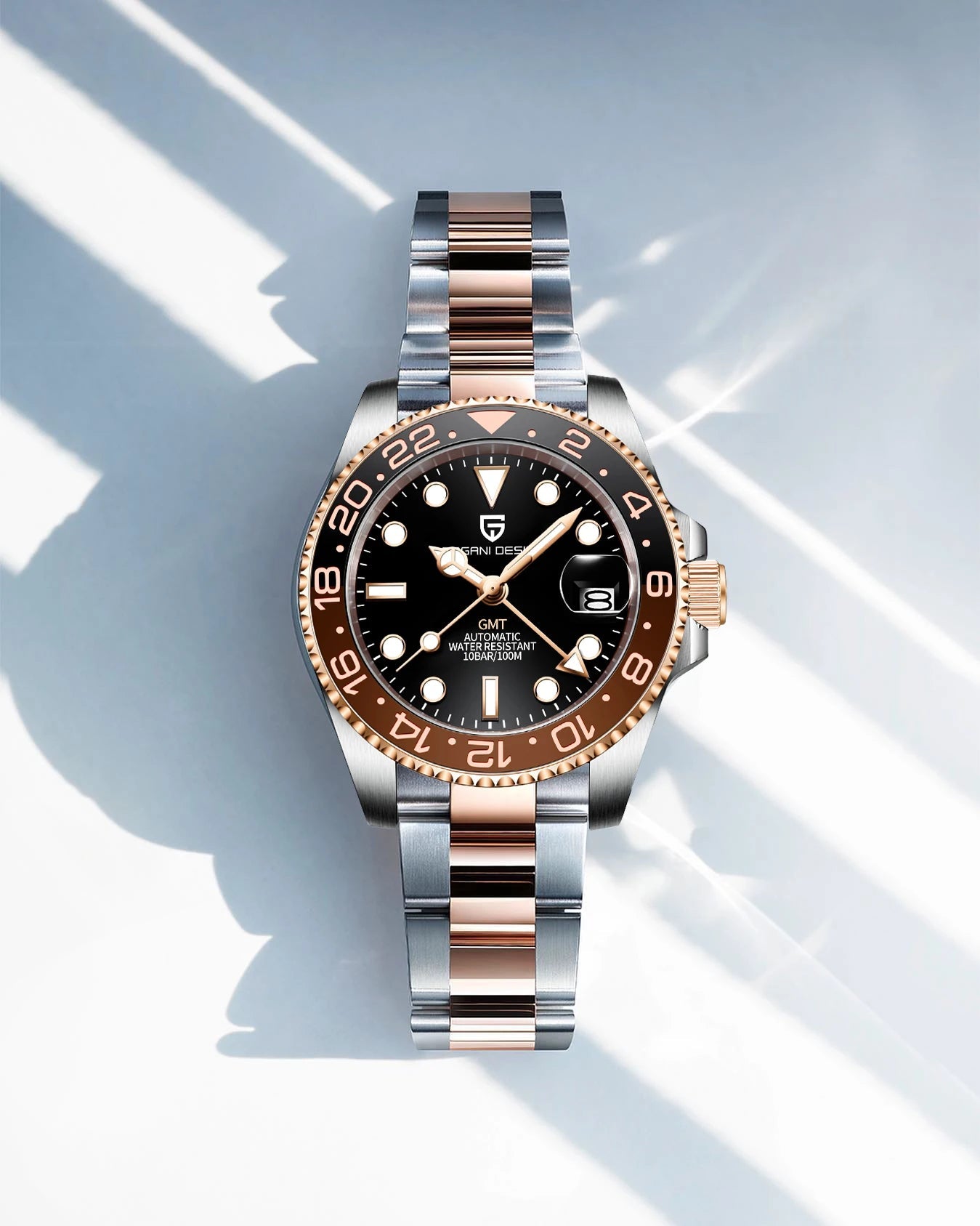 New PAGANI DESIGN PD - 1662 V5 Men Mechanical Watch Luxury Ceramic Bezel Automatic Watch 10bar Waterproof Sapphire Glass GMT Watch - VibraStore