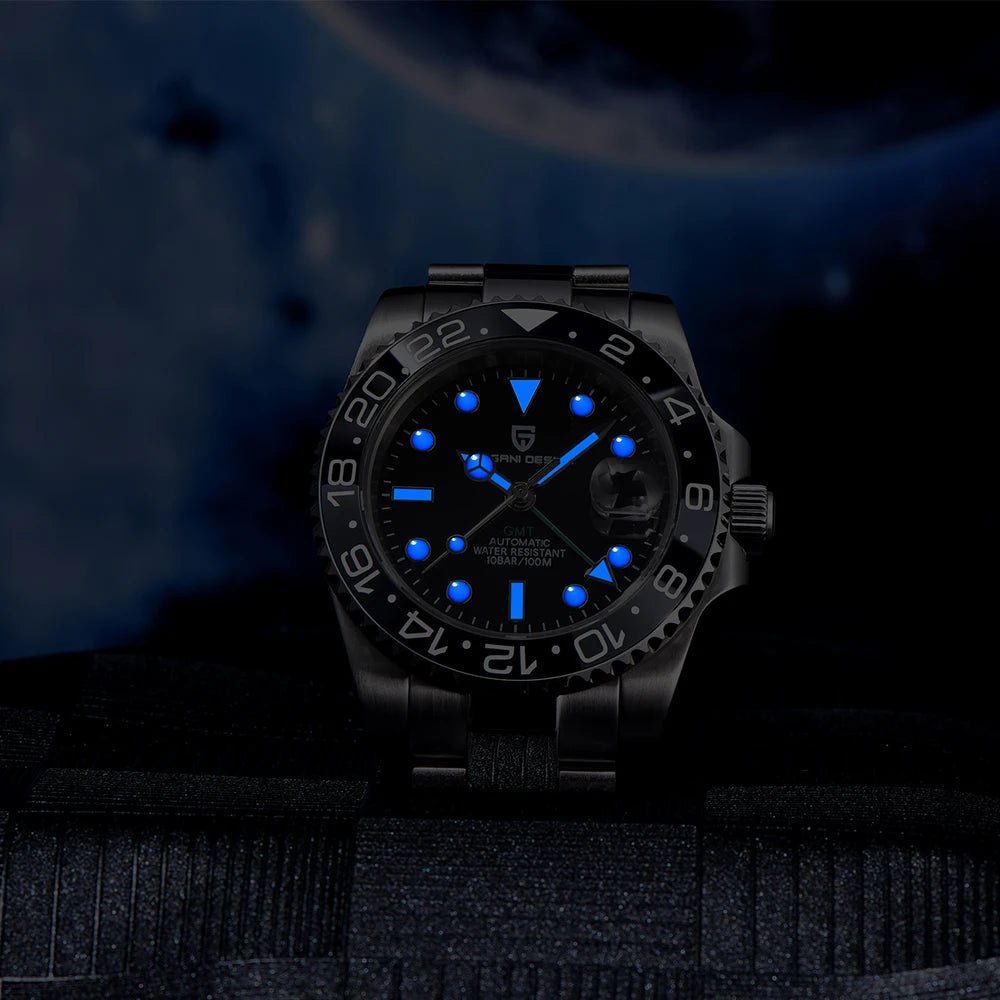 New PAGANI DESIGN PD - 1662 V5 Men Mechanical Watch Luxury Ceramic Bezel Automatic Watch 10bar Waterproof Sapphire Glass GMT Watch - VibraStore