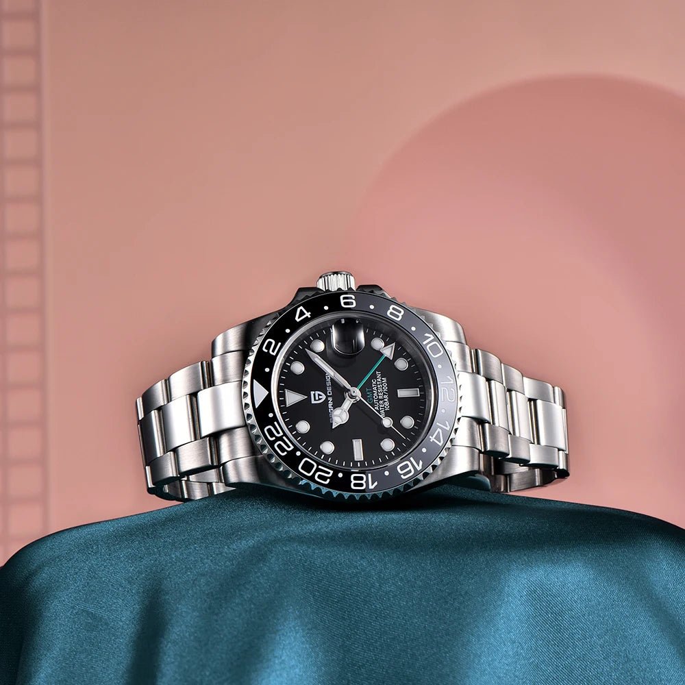 New PAGANI DESIGN PD - 1662 V5 Men Mechanical Watch Luxury Ceramic Bezel Automatic Watch 10bar Waterproof Sapphire Glass GMT Watch - VibraStore