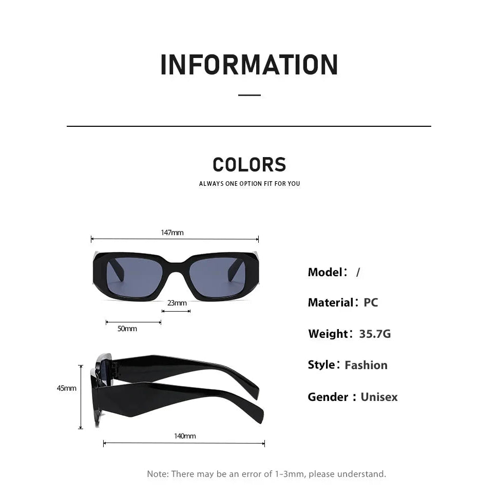 Nuevas gafas de sol de lujo para mujeres y hombres, gafas de marca famosa de diseñador, gafas cuadradas de tendencia con estilo UV400 - VibraStore