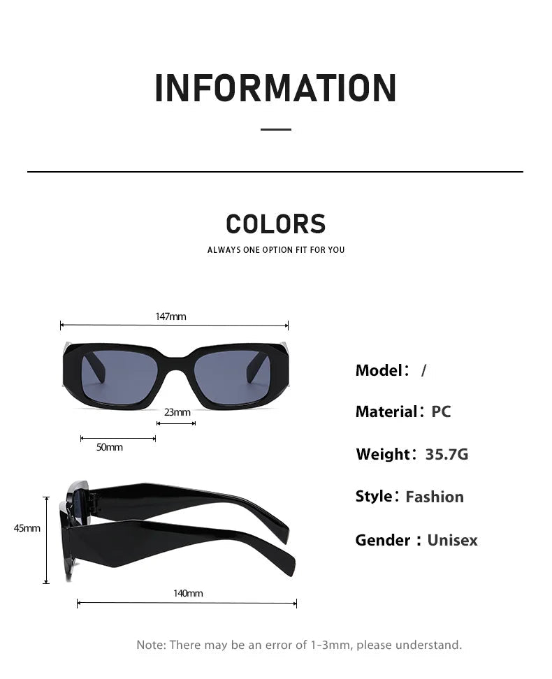 Nuevas gafas de sol de lujo para mujeres y hombres, gafas de marca famosa de diseñador, gafas cuadradas de tendencia con estilo UV400 - VibraStore