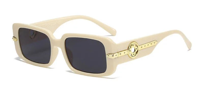 Nuevas gafas de sol Vintage de moda para mujer, gafas de sol cuadradas pequeñas de marca de lujo con patillas huecas, gafas de sol para hombre a la moda UV400 - VibraStore