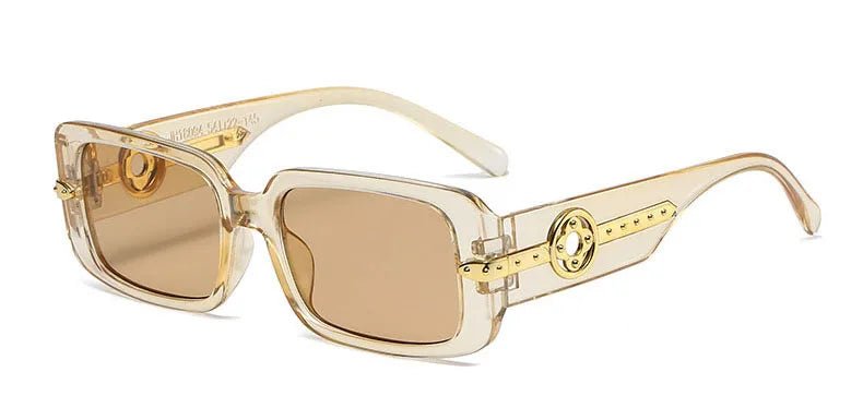 Nuevas gafas de sol Vintage de moda para mujer, gafas de sol cuadradas pequeñas de marca de lujo con patillas huecas, gafas de sol para hombre a la moda UV400 - VibraStore