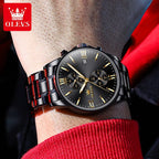 OLEVS 2886 Mens Watch Business Luxury Quartz Watch Waterproof Luminous Watch For Man Multifunctional Chronograph Watch Original - VibraStore
