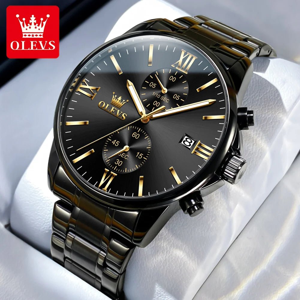 OLEVS 2886 Mens Watch Business Luxury Quartz Watch Waterproof Luminous Watch For Man Multifunctional Chronograph Watch Original - VibraStore
