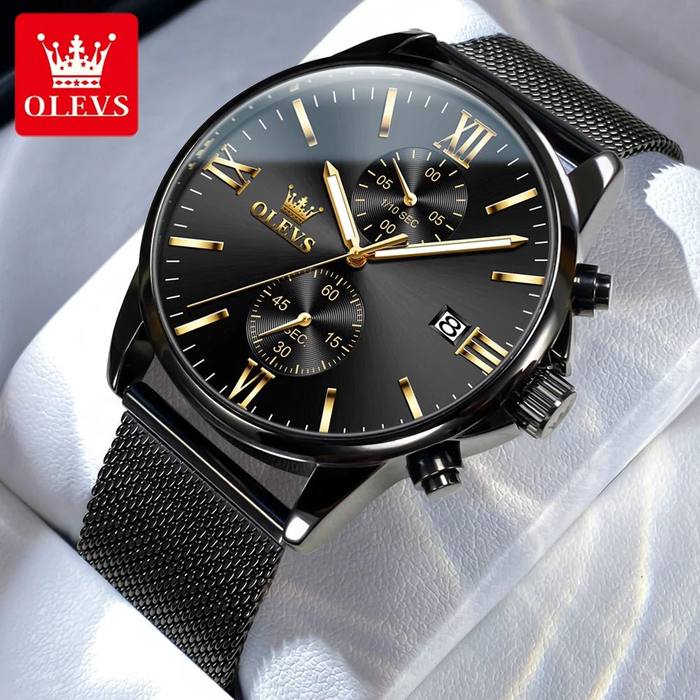 OLEVS 2886 Mens Watch Business Luxury Quartz Watch Waterproof Luminous Watch For Man Multifunctional Chronograph Watch Original - VibraStore