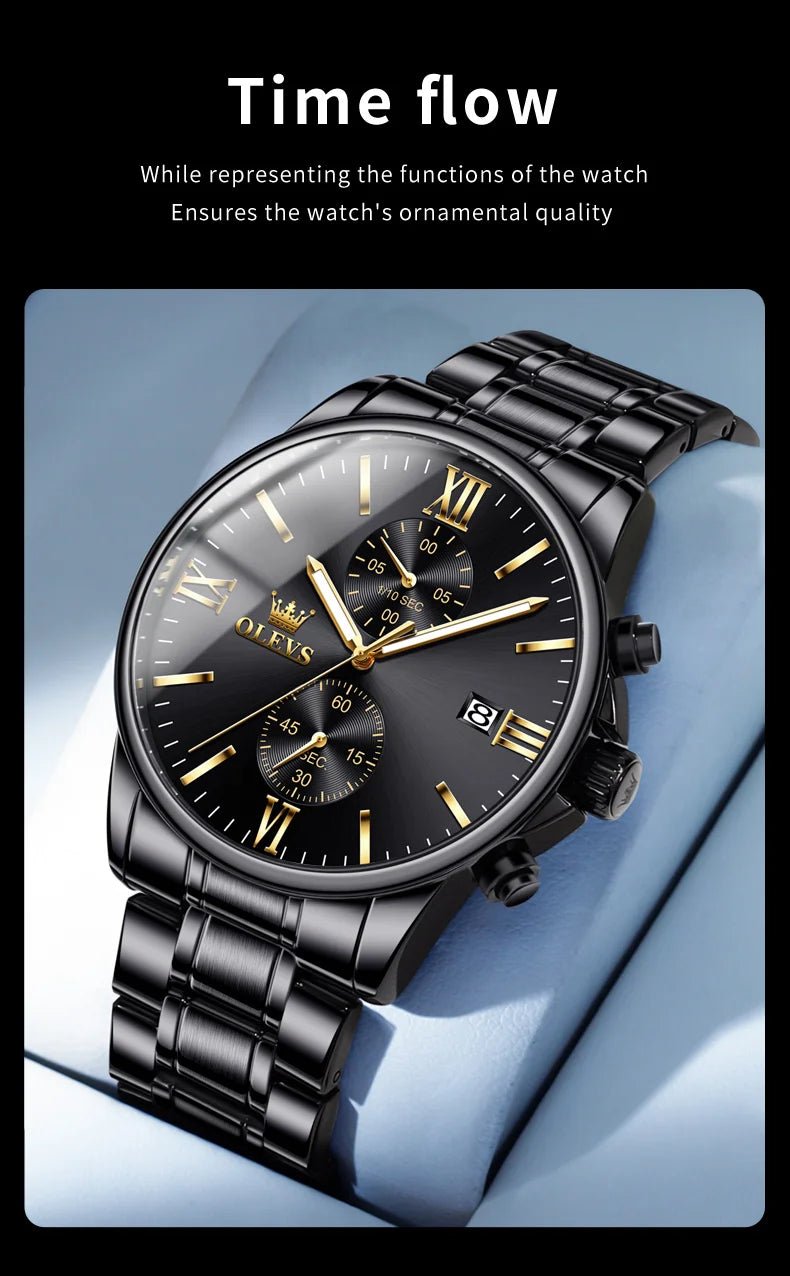 OLEVS 2886 Mens Watch Business Luxury Quartz Watch Waterproof Luminous Watch For Man Multifunctional Chronograph Watch Original - VibraStore