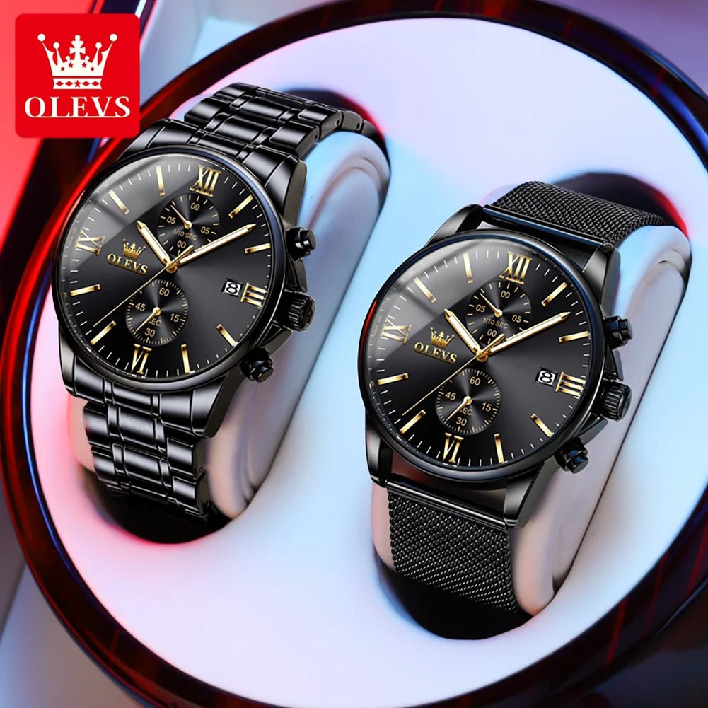 OLEVS 2886 Mens Watch Business Luxury Quartz Watch Waterproof Luminous Watch For Man Multifunctional Chronograph Watch Original - VibraStore