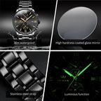 OLEVS 2886 Mens Watch Business Luxury Quartz Watch Waterproof Luminous Watch For Man Multifunctional Chronograph Watch Original - VibraStore