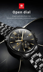 OLEVS 2886 Mens Watch Business Luxury Quartz Watch Waterproof Luminous Watch For Man Multifunctional Chronograph Watch Original - VibraStore