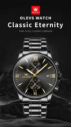 OLEVS 2886 Mens Watch Business Luxury Quartz Watch Waterproof Luminous Watch For Man Multifunctional Chronograph Watch Original - VibraStore