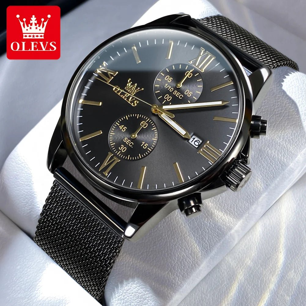 OLEVS 2886 Mens Watch Business Luxury Quartz Watch Waterproof Luminous Watch For Man Multifunctional Chronograph Watch Original - VibraStore