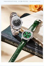 OLEVS Luxury Brand Quartz Watch for Women Steel Strap Waterproof Date Luminous Ladies Wristwatch Diamond Bezel Woman Watch 9945 - VibraStore