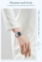 OLEVS Luxury Brand Quartz Watch for Women Steel Strap Waterproof Date Luminous Ladies Wristwatch Diamond Bezel Woman Watch 9945 - VibraStore