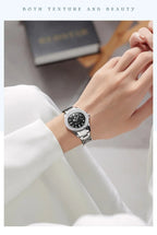 OLEVS Luxury Brand Quartz Watch for Women Steel Strap Waterproof Date Luminous Ladies Wristwatch Diamond Bezel Woman Watch 9945 - VibraStore