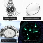 OLEVS Luxury Brand Quartz Watch for Women Steel Strap Waterproof Date Luminous Ladies Wristwatch Diamond Bezel Woman Watch 9945 - VibraStore