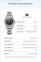 OLEVS Luxury Brand Quartz Watch for Women Steel Strap Waterproof Date Luminous Ladies Wristwatch Diamond Bezel Woman Watch 9945 - VibraStore