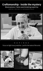 OUPINKE 3173 Luxury Automatic Mechanical Men's Watch Leather Strap 50M Waterproof Luminous Sapphire Mirror Men's Watch - VibraStore