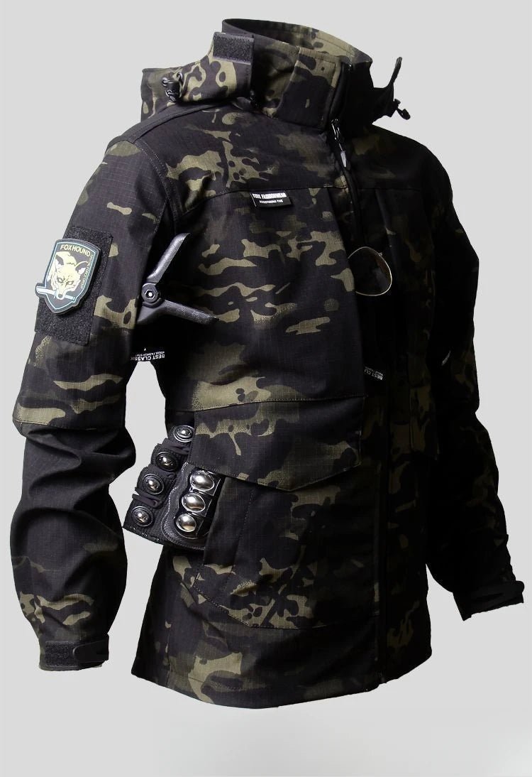 Outdoor Tactical Soft Shell Assault Suit Men Camouflage Jacket Hooded 2 - piece Spring Autumn Cycling Workwear Windproof Clothing - VibraStore