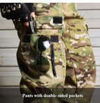 Outdoor Tactical Soft Shell Assault Suit Men Camouflage Jacket Hooded 2 - piece Spring Autumn Cycling Workwear Windproof Clothing - VibraStore