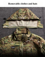 Outdoor Tactical Soft Shell Assault Suit Men Camouflage Jacket Hooded 2 - piece Spring Autumn Cycling Workwear Windproof Clothing - VibraStore