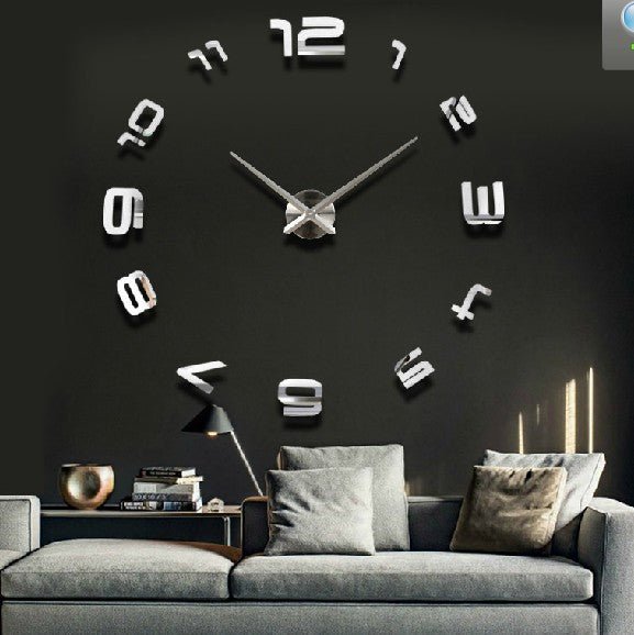 Oversized Acrylic Wall Clock Living Room Modern Art Wall Clock Mirror Clock - VibraStore