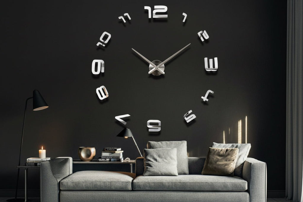 Oversized Acrylic Wall Clock Living Room Modern Art Wall Clock Mirror Clock - VibraStore