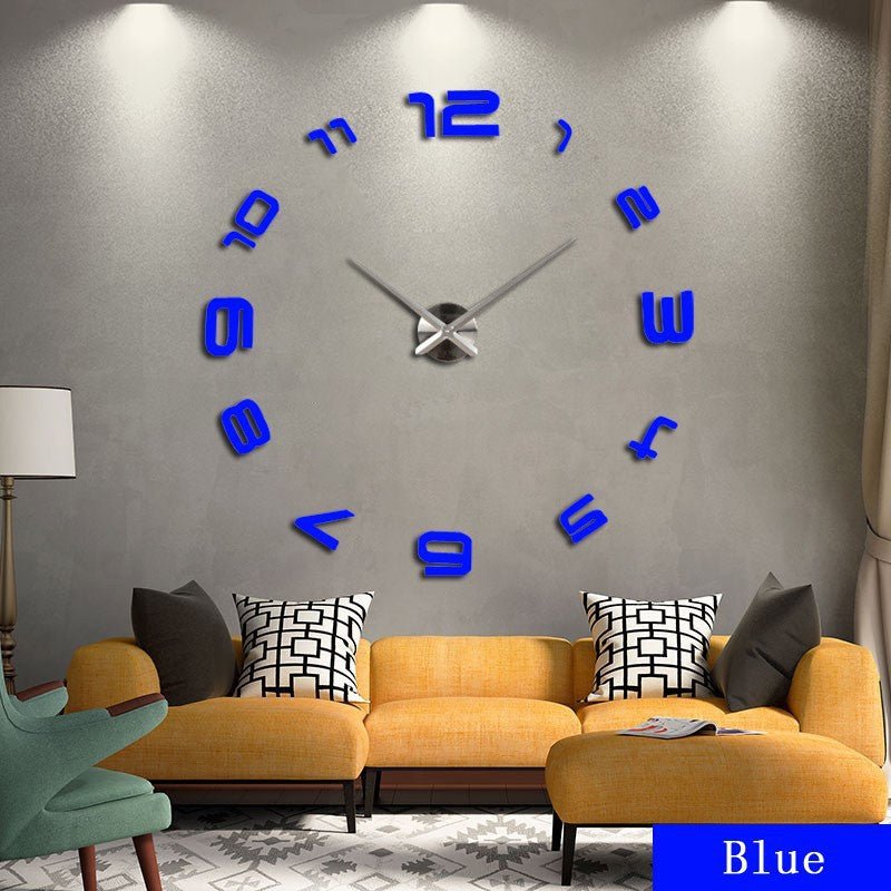 Oversized Acrylic Wall Clock Living Room Modern Art Wall Clock Mirror Clock - VibraStore