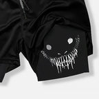 pantalones cortos ajustados de entrenamiento físico para hombres con estampado de demonio verano 2 en 1 pantalones cortos de secado rápido para correr en la playa y gimnasio ropa deportiva al aire libre - VibraStore